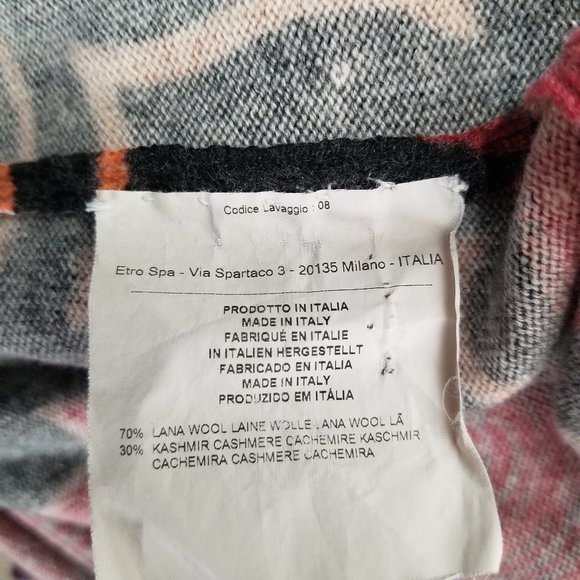 ETRO Black Paisley Wool Cashmere Turtleneck Dress - Picture 5 of 7